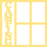 Camping - 4 Vertical Frames - Scrapbook Page Overlay Die Cut - Choose a Color
