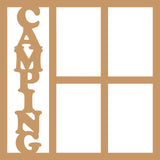 Camping - 4 Vertical Frames - Scrapbook Page Overlay Die Cut - Choose a Color
