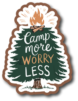 Camp More Worry Less - Scrapbook Page Title Die Cut