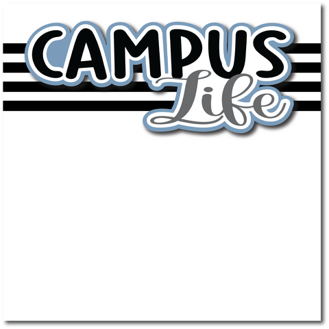 Campus Life - Printed Premade Scrapbook Page 12x12 Layout