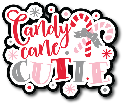 Candy Cane Cutie - Scrapbook Page Title Die Cut