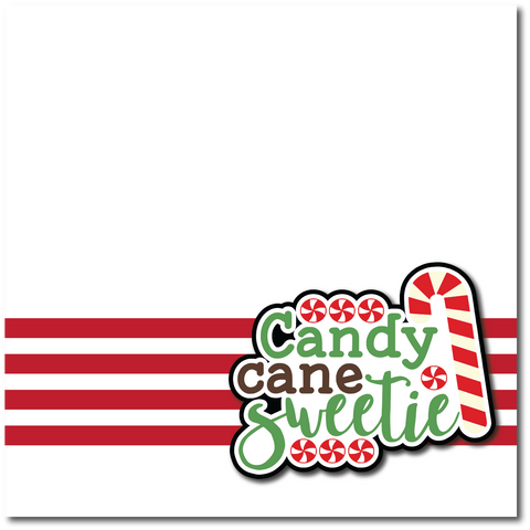 Candy Cane Sweetie - Printed Premade Scrapbook Page 12x12 Layout