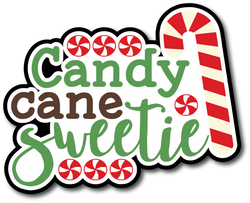 Candy Cane Sweetie - Scrapbook Page Title Die Cut