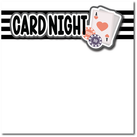 Card Night - Printed Premade Scrapbook Page 12x12 Layout
