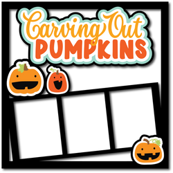 Carving Out Pumpkins - 3 Frames - Scrapbook Page Layered Overlay Kit