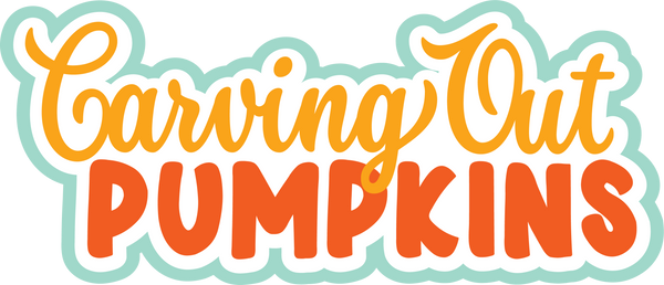 Carving Out Pumpkins - Scrapbook Page Title Sticker