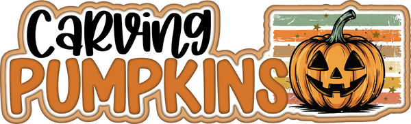Carving Pumpkins - Scrapbook Page Title Die Cut