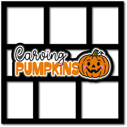 Carving Pumpkins - 6 Frames - Scrapbook Page Layered Overlay Kit