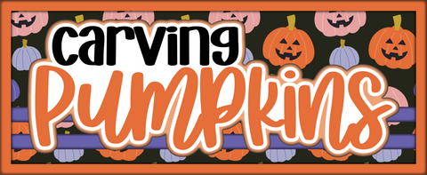 Carving Pumpkins - Scrapbook Page Title Sticker
