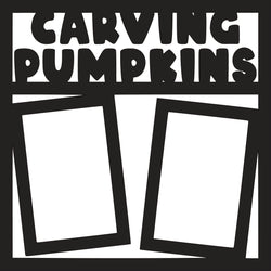 Carving Pumpkins - 2 Frames - Scrapbook Page Overlay Die Cut