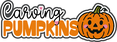 Carving Pumpkin - Scrapbook Page Title Sticker