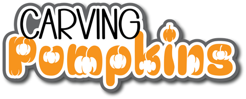 Carving Pumpkins - Scrapbook Page Title Sticker