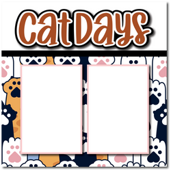 Cat Days  - Printed Premade Scrapbook Page 12x12 Layout