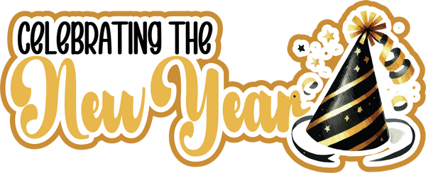 Celebrating the New Year - Scrapbook Page Title Sticker