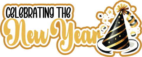 Celebrating the New Year - Scrapbook Page Title Sticker