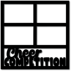 Cheer Competition - 4 Frames - Scrapbook Overlay - Digital Cut File - SVG - INSTANT DOWNLOAD