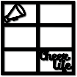 Cheer Life - 6 Frames - Scrapbook Page Overlay