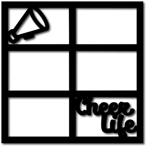 Cheer Life - 6 Frames - Scrapbook Page Overlay
