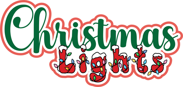 Christmas Lights - Scrapbook Page Title Die Cut