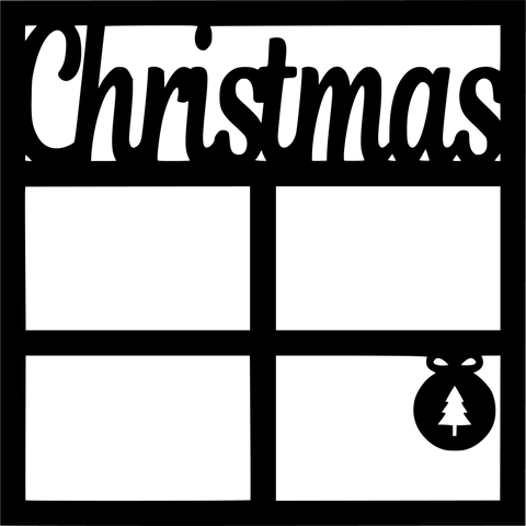 Christmas - 4 Frames - Ornament - Scrapbook Page Overlay