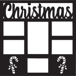 Christmas - 6 Frames - Candy Canes - Scrapbook Page Overlay