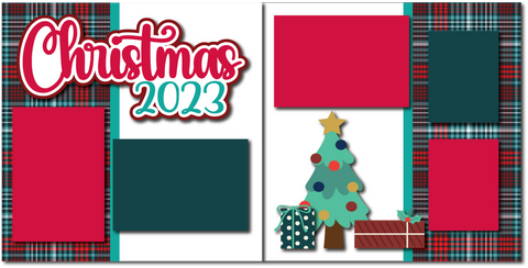 12x12 Christmas Scrapbook Page Kit, 12x12 Premade Christmas