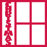 Christmas - 4 Vertical Frames - Scrapbook Page Overlay Die Cut