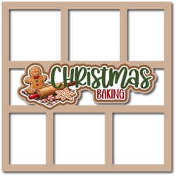 Christmas Baking - 6 Frames - Scrapbook Page Layered Overlay Kit