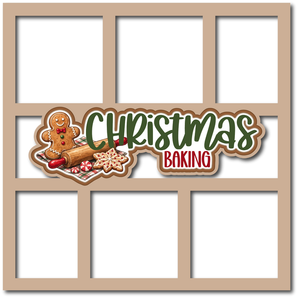 Christmas Baking - 6 Frames - Scrapbook Page Layered Overlay Kit