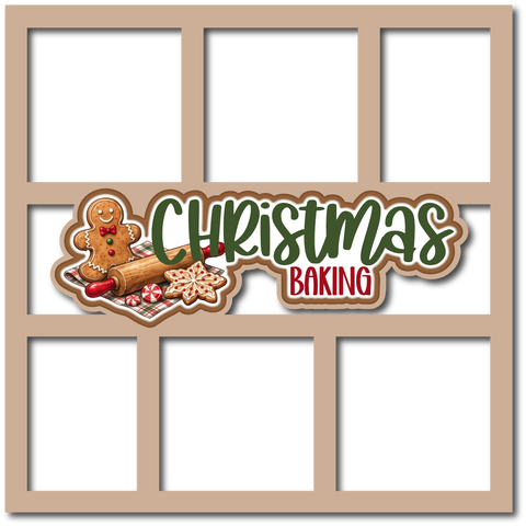 Christmas Baking - 6 Frames - Scrapbook Page Layered Overlay Kit