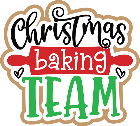 Christmas Baking Team - Scrapbook Page Title Die Cut