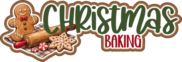 Christmas Baking - Scrapbook Page Title Die Cut