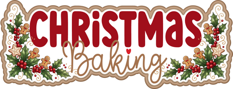 Christmas Baking - Scrapbook Page Title Sticker