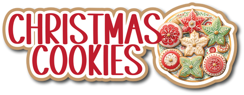 Christmas Cookies - Scrapbook Page Title Die Cut