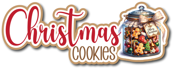 Christmas Cookies - Scrapbook Page Title Die Cut