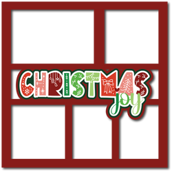 Christmas Joy - 5 Frames - Scrapbook Page Layered Overlay Kit