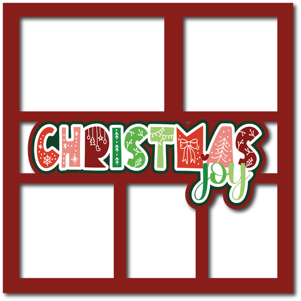 Christmas Joy - 5 Frames - Scrapbook Page Layered Overlay Kit