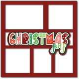 Christmas Joy - 5 Frames - Scrapbook Page Layered Overlay Kit