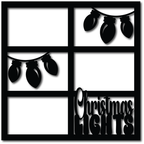 Christmas Lights - 6 Frames - Scrapbook Page Overlay