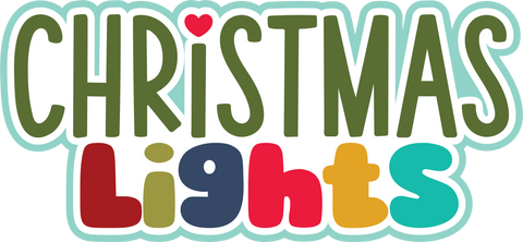 Christmas Lights - Scrapbook Page Title Die Cut