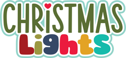 Christmas Lights - Scrapbook Page Title Sticker
