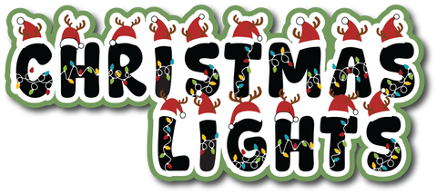 Christmas Lights - Scrapbook Page Title Die Cut