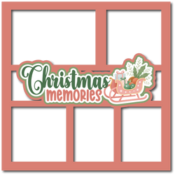 Christmas Memories - 5 Frames - Scrapbook Page Layered Overlay Kit