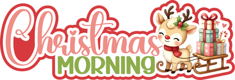 Christmas Morning - Scrapbook Page Title Sticker