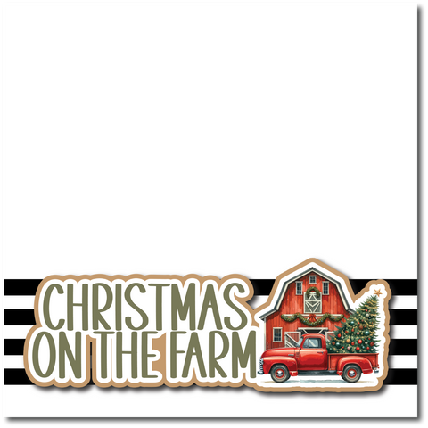 Christmas on the Farm - Printed Premade Scrapbook Page 12x12 Layout