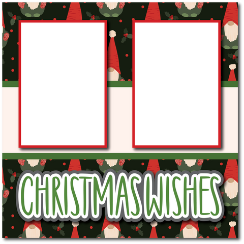 Christmas Wishes - Printed Premade Scrapbook Page 12x12 Layout