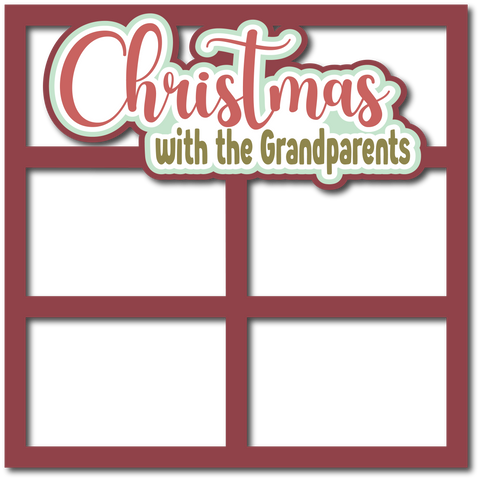 Christmas with the Grandparents - 4 Frames - Scrapbook Page Layered Overlay Kit