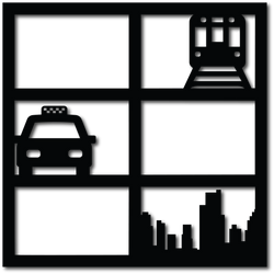 CIty Skyline Cab Subway - 6 Frames Overlay - Scrapbook Overlay - Digital Cut File - SVG - INSTANT DOWNLOAD