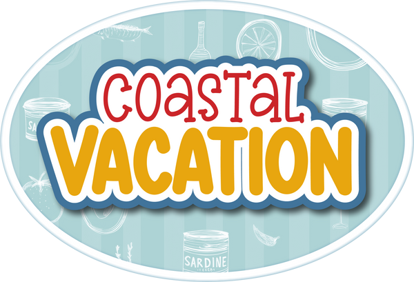 Coastal Vacation - Scrapbook Page Title Sticker
