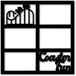 Coaster Fun - 6 Frames - Scrapbook Overlay - Digital Cut File - SVG - INSTANT DOWNLOAD
